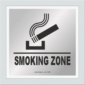 Smoking Zone σε ασημί Pvc